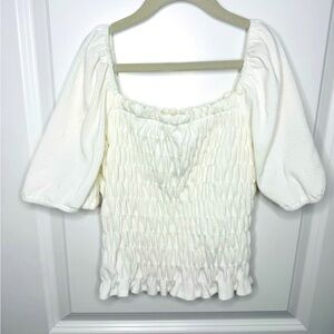 Altar’d State White Puffy Sleeve Too Size Small